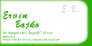 ervin bajko business card